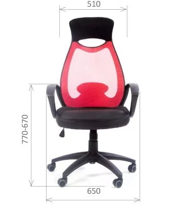 Кресло для руководителя CHAIRMAN 840 black Акрил красный/черный_3