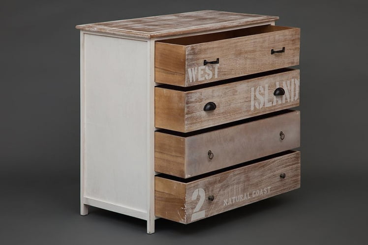 Комод с 4 ящиками Secret De Maison ISLAND ( mod. HX16-008NS ) Слоновая кость/коричневый_3