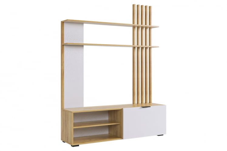 Гостиная ГК03Бери дуб крафт золотой/белое дерево_1