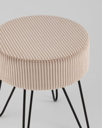 Пуф Спейси велюр рельефный бежевый_1