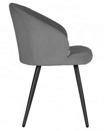 Стул обеденный DOBRIN NAOMI (ЭМАЛЬ ЧЕРНЫЙ МУАР велюр Catania Stone)_5