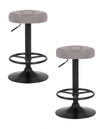 Табурет барный ДОБРИН БРУНО БЛАCК (серый велюр (МДЖ9-75)) 2 шт / DOBRIN BRUNO BLACK (MJ9-75))_0