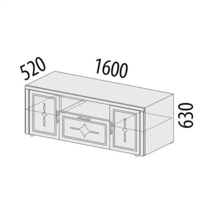Тумба с колоннами Венеция 32.02 Сосна Астрид Ваниль_8