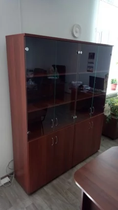 Шкаф для документов со стеклом Р.Ш-2СБ Орех Гепланкт_1