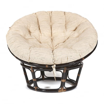 Кресло PAPASAN 23/01 W /с подушкой/ диаметр подушки 129 см, 115х101х104 см, Antique brown (античный черно-коричневый), ткань Старт_1