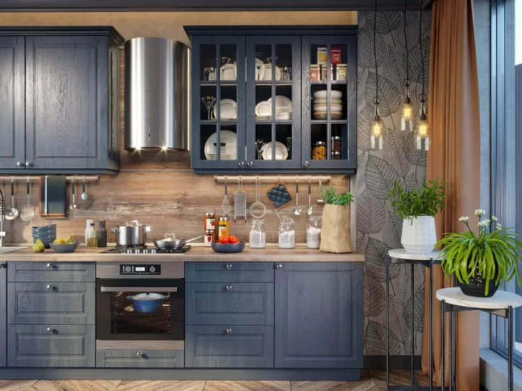 Кухонный гарнитур 3000 Мокка №01 Черный Дуб фактурный антрацит_1