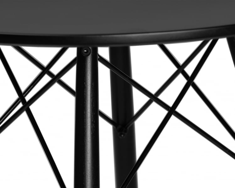 Стол обеденный DOBRIN CHELSEA 80 BLACK (столешница черная, основание черное)_5