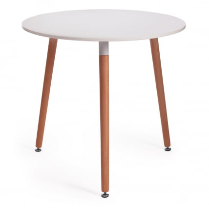 Стол MARS (mod. T1004) МДФ/дерево, 80 х 80 х 75 см , White (Белый) / Natural (натуральный)_0