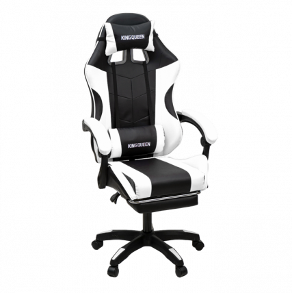 Кресло 1209-1 KINGQUEEN, цвет черный/белый, 1209-1-black-white-mass_0
