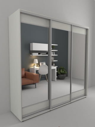 Шкаф-купе 3-х дверный Акцент-Лайт 3 2400х600 Выбеленное дерево_0