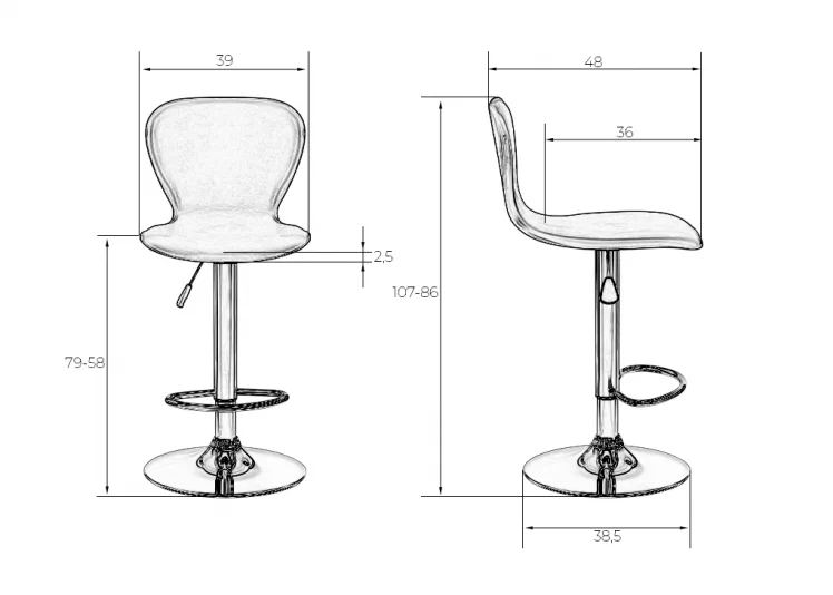 Стул барный DOBRIN ELISA Черный_7