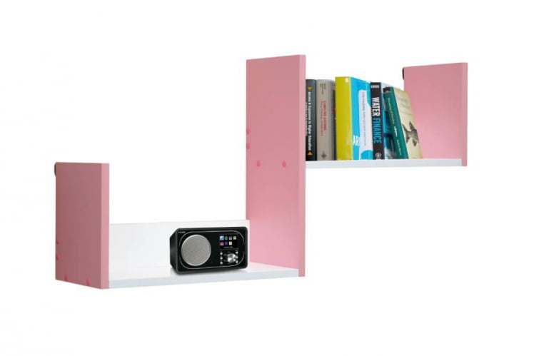 Полка навесная №3 Белый/Светло-розовый_0