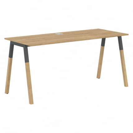 Стол письменный Forta FST 1567 Дуб Гамильтон Черный графит_0