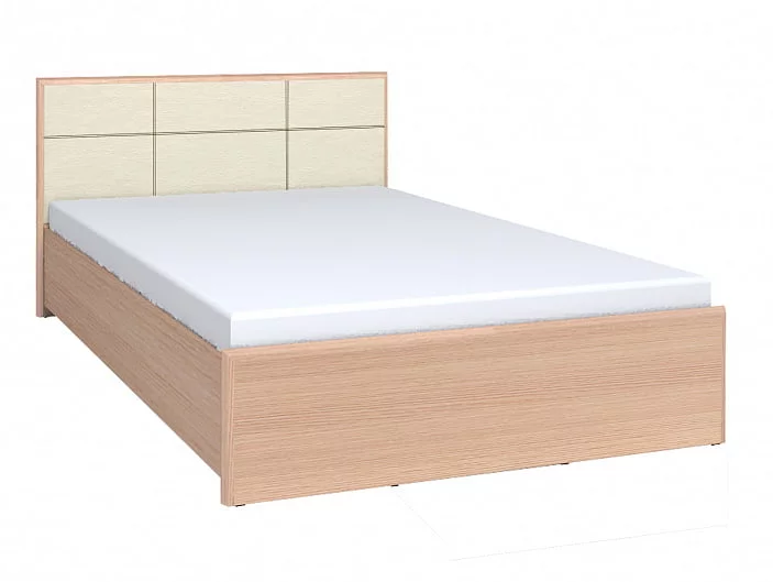 Кровать АМЕЛИ 1600 Люкс 201 с основанием дерево (дуб отбеленный)_0