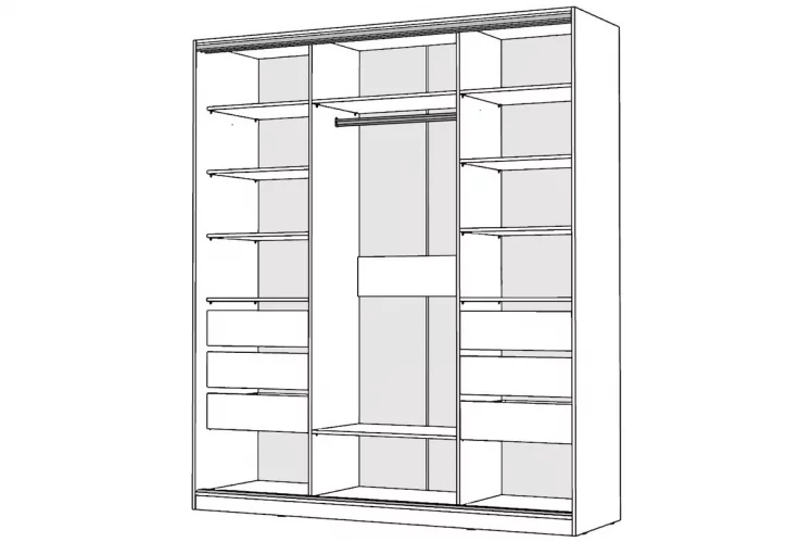 Шкаф-купе 3-х дверный Виктория 2000х584х2300, Белый 20ДЗДЗДЗ-ЯЯПП-Б 310-3313_1