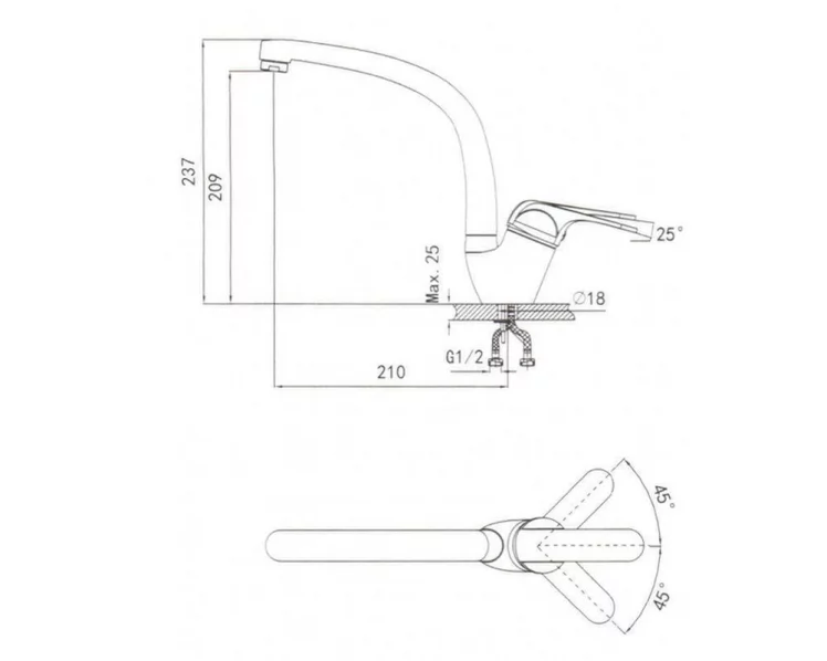 Кухонный смеситель GRANULA 2024 Базальт_1