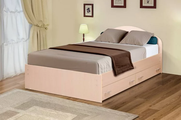 Кровать с ящиками на уголках №3 ЛДСП 1400*2000 Ясень Шимо темный_0