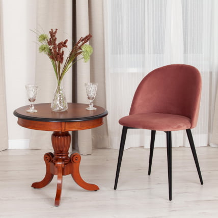 Стул MONRO (mod. 710) ткань/металл, 56х51х80 см, высота до сиденья 47 см, коралловый barkhat 15 /черный_8