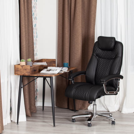 Кресло офисное Trust (max) кож/зам, черный/черный стеганный/черный, 36-6/36-6/36-6/06_16