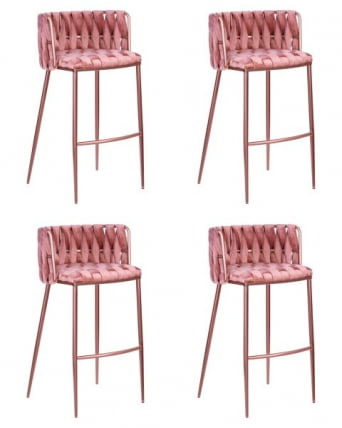Стул барный ДОБРИН ЕММА РОСЕ ГОЛД (розовый велюр (ВФ-10)) 4 шт / DOBRIN EMMA ROSE GOLD (VF-10))_0