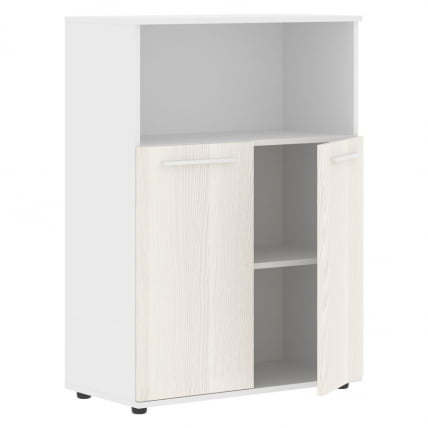 Шкаф с глухими малыми дверьми ЕДИС ЕМCС 85.3 Ясень Траун Белый Белый / EDIS EMCS_1