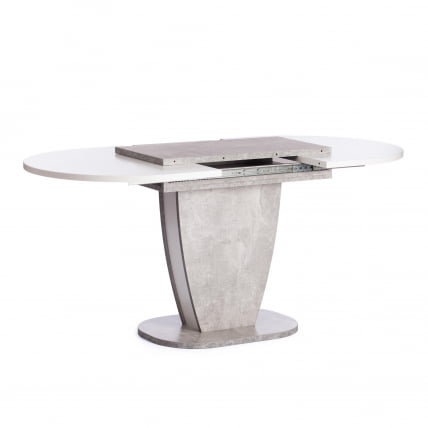 Стол обеденный SATURN ЛДСП, 120-160x80x75,5 см, Бетон/Белый_5