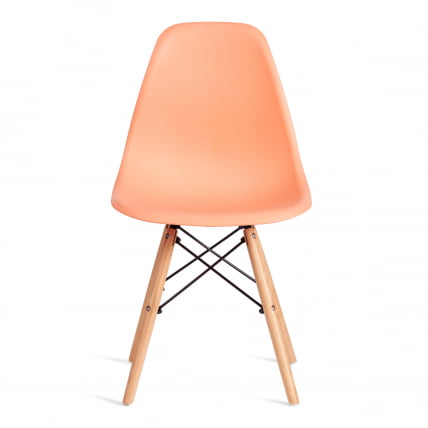 Стул CINDY (EAMES) (mod. 1801) дерево бук/металл/сиденье пластик, 45x51x82 см, Orange (Оранжевый)_4