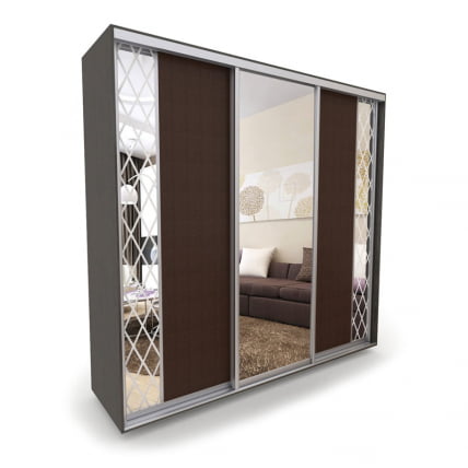 Шкаф-купе 3-х дверный Акцент-Вера КР 2400х600  Венге_0