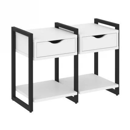 Тумба на регулируемых опорах наборная. Вариант №1 LOFT VR.L-TN-1.O Металл черный Белый Бриллиант_0