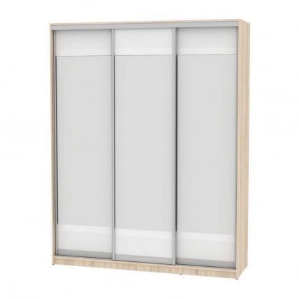 Шкаф-купе B-230х180х60-3(ДСС-Белый-D10D10D10)_0