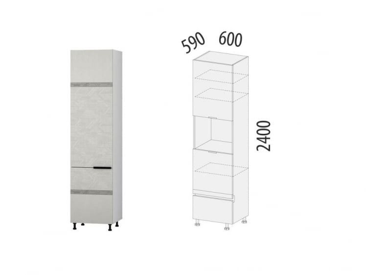 Пенал под встраиваемый холодильник (лев/прав) Бостон 104.77_3