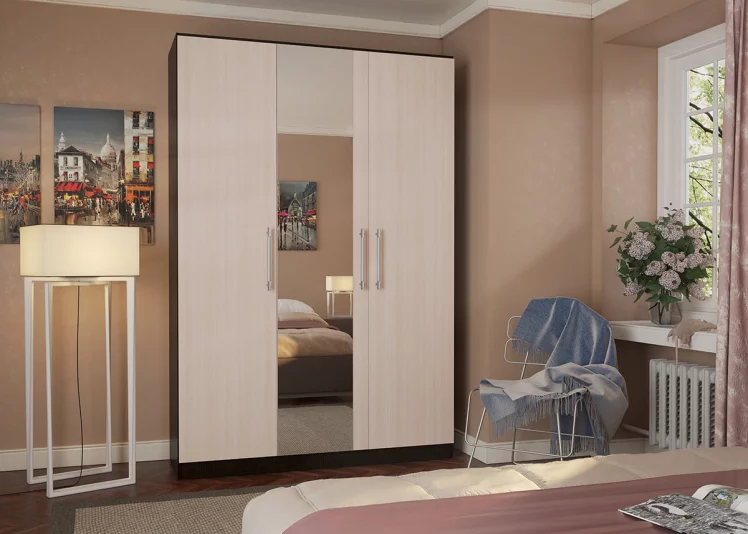 Шкаф трехстворчатый Морис 3 Дуб млечный Венге_2