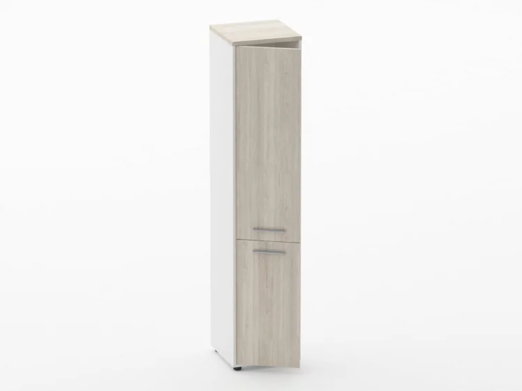 Шкаф 4 узкий закрытый Deka 10.19.15Л Дуб Сантана светлый/Белый_1