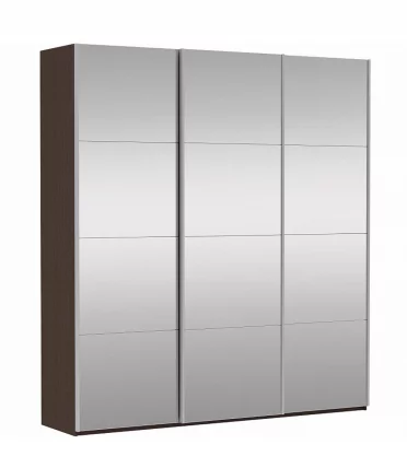 Шкаф-купе трехдверный Прайм 1800 Зеркало/Зеркало/Зеркало Венге_0