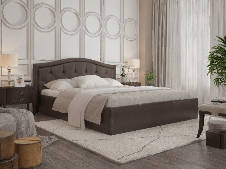 Кровать Стелла, 1200*2000 мм, искусственная кожа Лесмо brown, коричневый_2