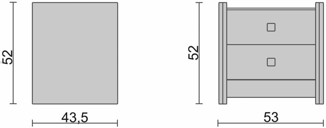 Тумба прикроватная с 2-мя ящиками Бежевая_1