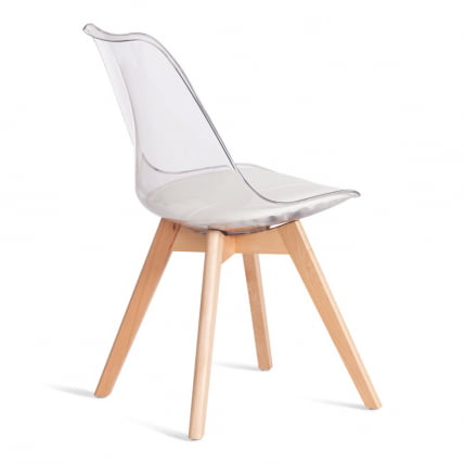 Стул TULIP (mod. 73-1) дерево/пластик/экокожа, 47,5x55x80 см, Прозрачный (Transparent)_2