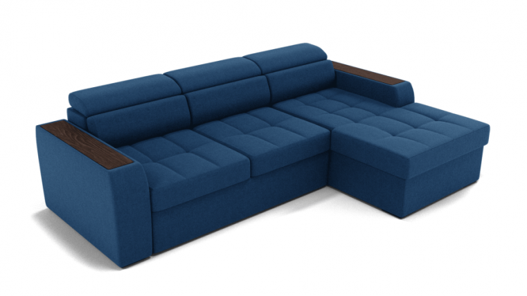 Диван Манчестер (ЗР) Цвет фасада: Синий; Тип: Левый/правый; Материал фасада: Металл/Велюр_0