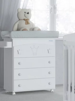 Комод Micuna Valentina пеленальный B-970 white матрасик stars grey_0