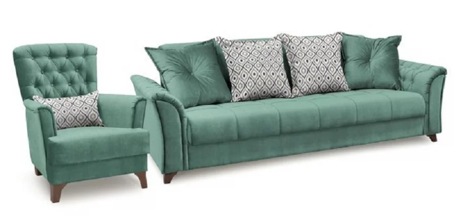 Кресло Ирис ТК 962 Зеленый Фибра Геометрия 18 бежевый_0