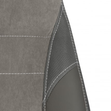 Кресло INTER (24) кож/зам/флок/ткань, серый/металлик, C-36/29/TW-12_6