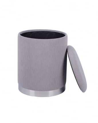 Пуф Эмили с ящиком серебро вельвет серый_3