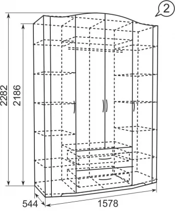 Шкаф четырехдверный Виктория 2 без зеркала_2