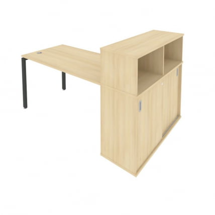 Рабочая станция с опорным шкафом-купе Metal System Б.РС-СШК-3.3 Акация/Антрацит_0