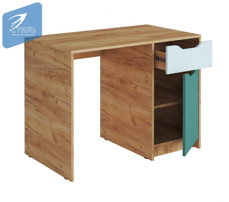 Стол письменный RICH СП-001 Миндаль/Глиняный серый/дуб крафт золотой_3