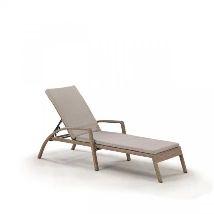 Шезлонг-лежак плетеный A30B2-W56 Light Brown с матрасом_0