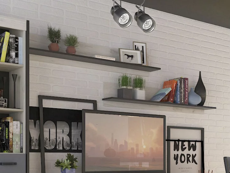 Гостиная Техно №1 Дуб Крафт белый/Серый шифер_6