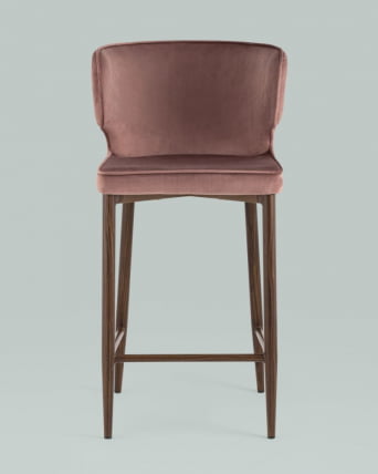 Полубарный стул Матео ножки дерево велюр Пыльно-розовый_7