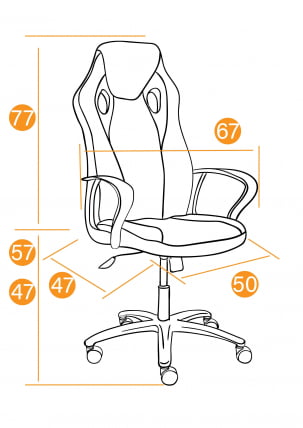 Кресло RACER кож/зам/ткань, металлик/серый, 36/12_19