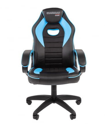 Кресло геймерское CHAIRMAN GAME 16 Черный Голубой_0